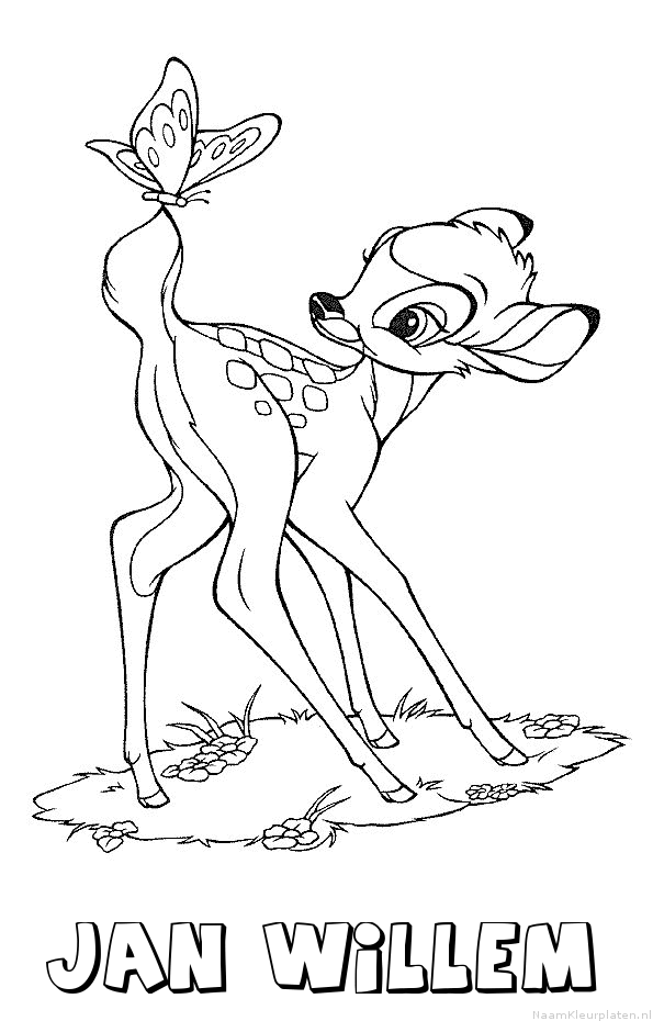 Jan willem bambi kleurplaat